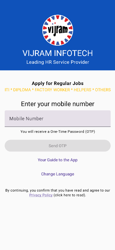 VIJRAM Jobs Lite Mobile App